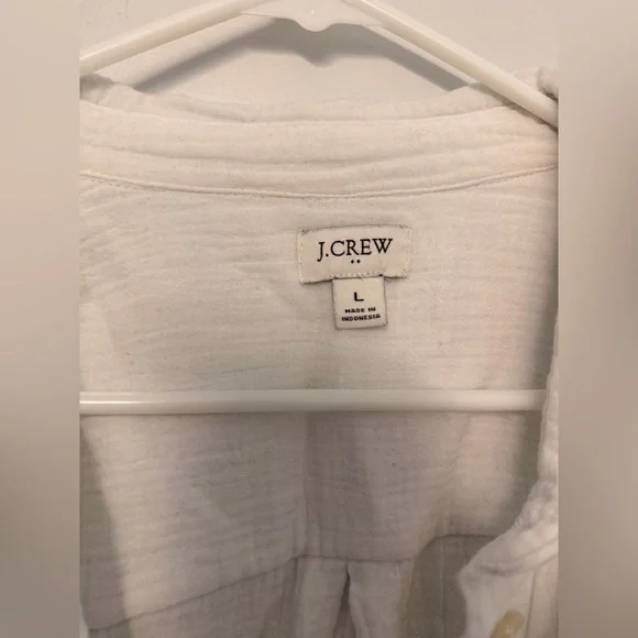 J.Crew 100% Cotton Gauze Airy Button Down Top; Beach Top; Classic Shirt; Large - Picture 5 of 10